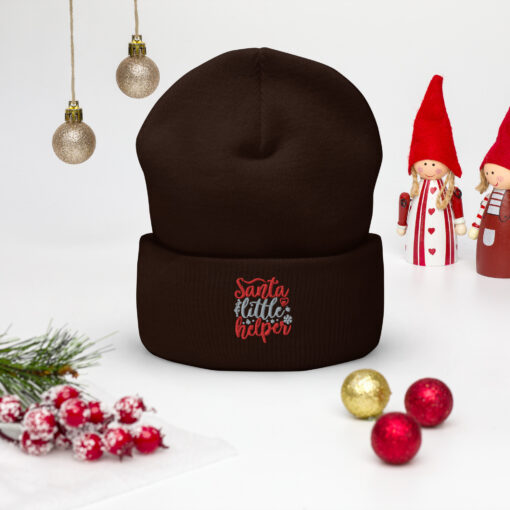 Santa's Little Helper Christmas Cuffed Beanie Hat - Image 3