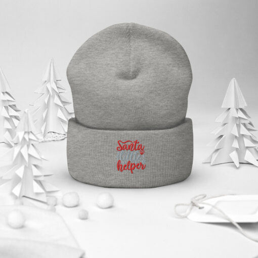 Santa's Little Helper Christmas Cuffed Beanie Hat - Image 18