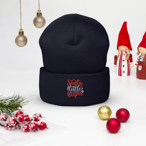 Santa's Little Helper Christmas Cuffed Beanie Hat - Image 5