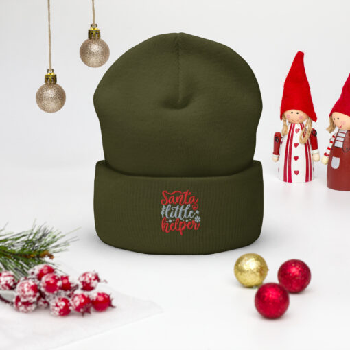 Santa's Little Helper Christmas Cuffed Beanie Hat - Image 13