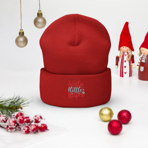 Santa's Little Helper Christmas Cuffed Beanie Hat - Image 11