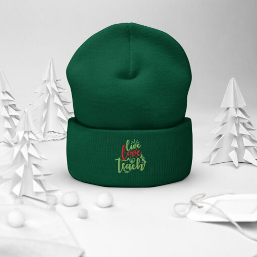 Live, Love Teach Cuffed Beanie - Image 6