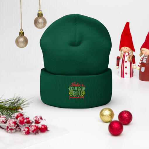 Santa's Cutest Elf Cuffed Beanie