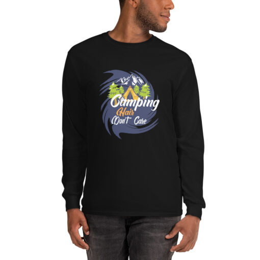 Camping Hair Don't Care Men’s Long Sleeve T-Shirt - Image 2