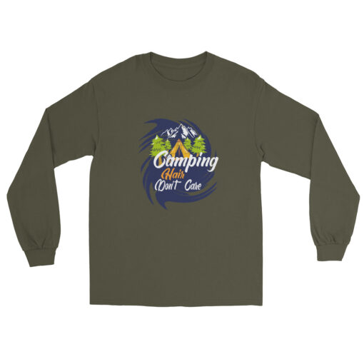 Camping Hair Don't Care Men’s Long Sleeve T-Shirt - Image 15