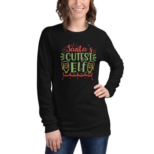 Santa's Cutest Elf (Unisex) Long Sleeve Tee - Image 23