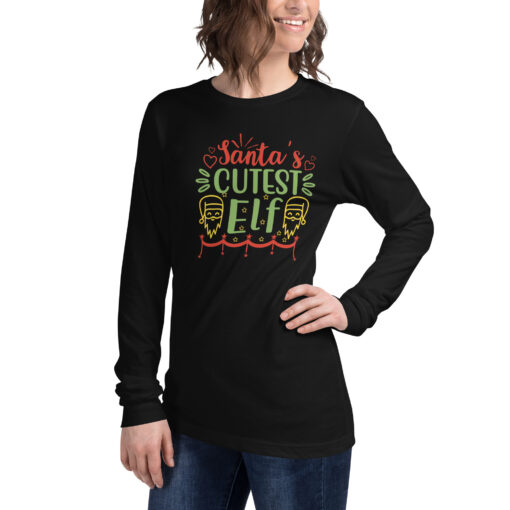 Santa's Cutest Elf (Unisex) Long Sleeve Tee - Image 24