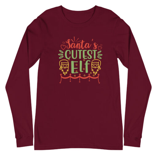 Santa's Cutest Elf (Unisex) Long Sleeve Tee - Image 4