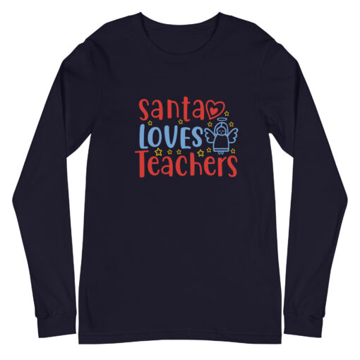 Santa Loves Teachers (Unisex) Long Sleeve Tee - Image 5