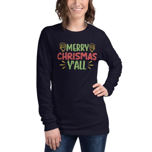 Merry Christmas Y'all (Unisex) Long Sleeve Tee - Image 4