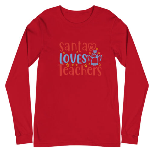 Santa Loves Teachers (Unisex) Long Sleeve Tee - Image 9