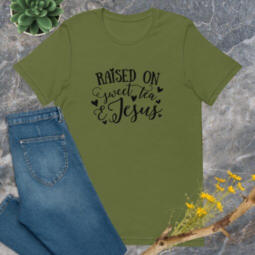 Raised on Sweet Tea and Jesus (Unisex) T-Shirt - Image 11