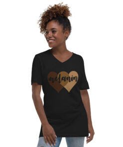 Melanin (Unisex) Short Sleeve V-Neck T-Shirt