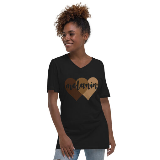 Melanin (Unisex) Short Sleeve V-Neck T-Shirt