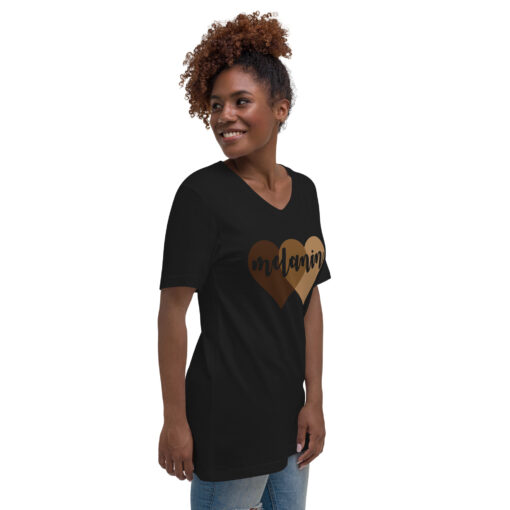 Melanin (Unisex) Short Sleeve V-Neck T-Shirt - Image 3