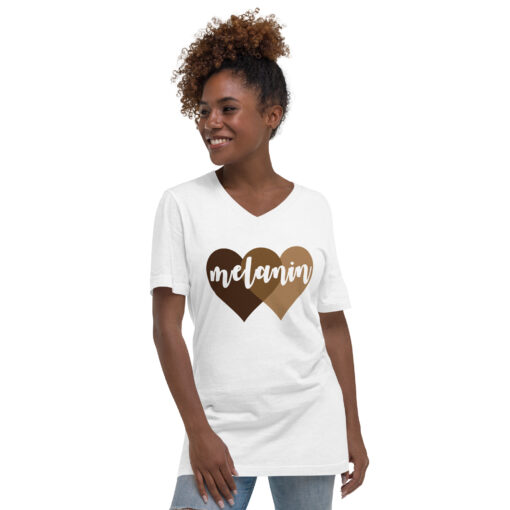 Melanin (Unisex) Short Sleeve V-Neck T-Shirt - Image 5