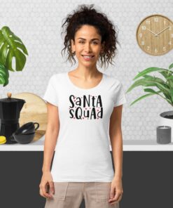 Santa Squad Women’s Round Neck Basic Organic T-Shirt