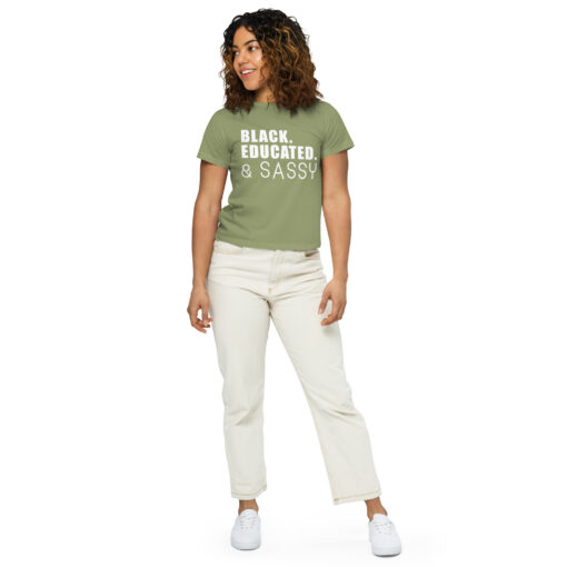 Black Educated and Sassy Women’s High-Waisted T-Shirt - Image 17