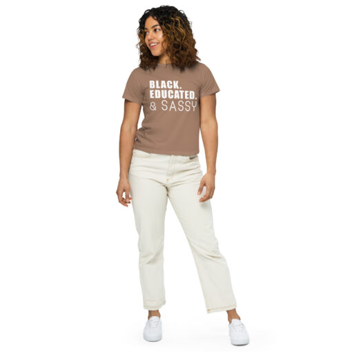 Black Educated and Sassy Women’s High-Waisted T-Shirt - Image 11