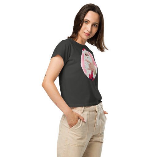 Rock Santa Christmas Women’s High-Waisted T-shirt - Image 5