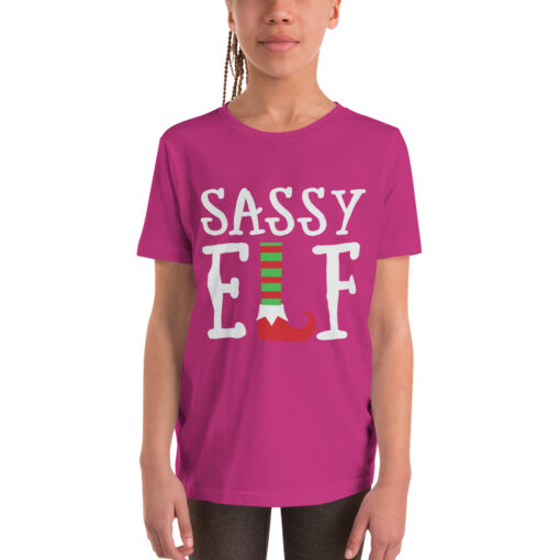 Teen Girl's Sassy Elf Youth Short Sleeve T-Shirt - Image 8