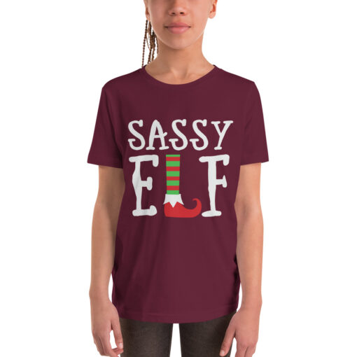 Teen Girl's Sassy Elf Youth Short Sleeve T-Shirt - Image 13