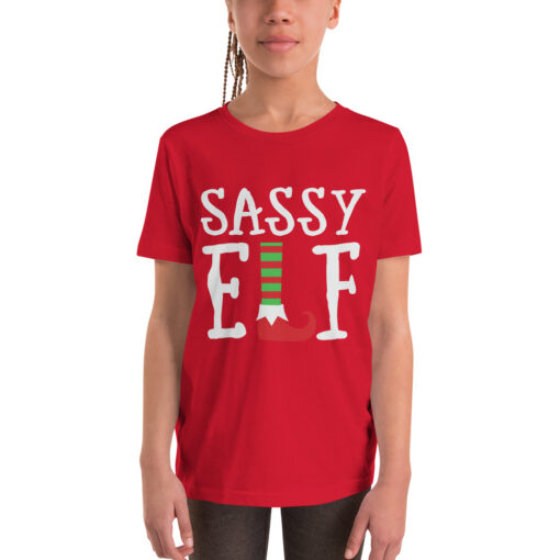 Teen Girl's Sassy Elf Youth Short Sleeve T-Shirt - Image 15