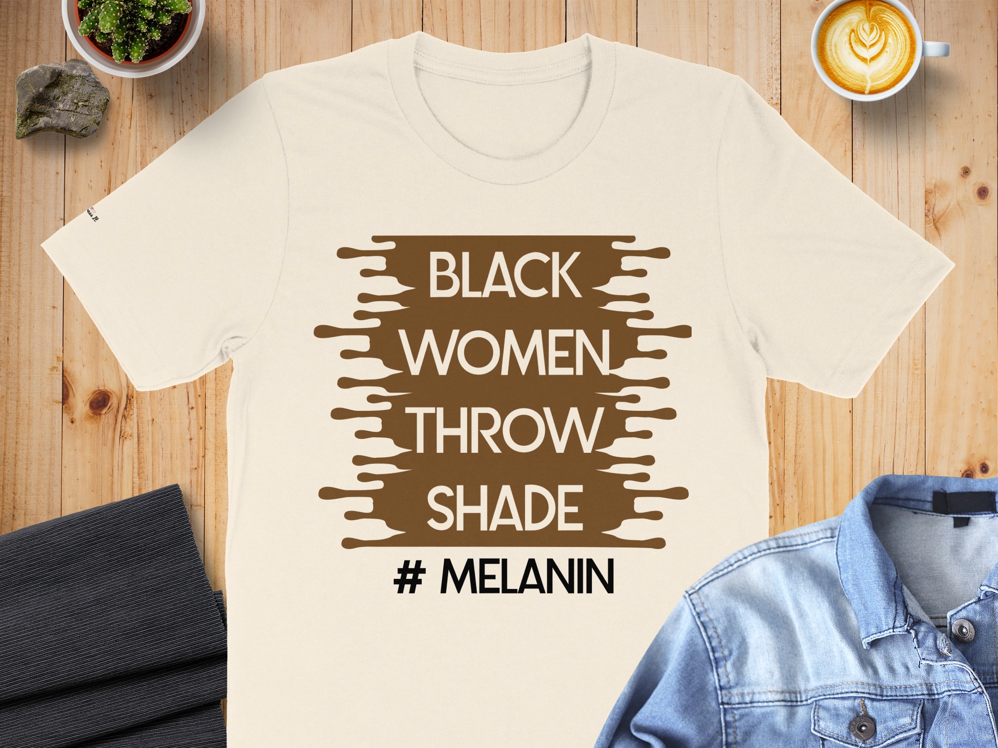 Inspiring Black Women Throw Shade Melanin T-Shirt - Image 13