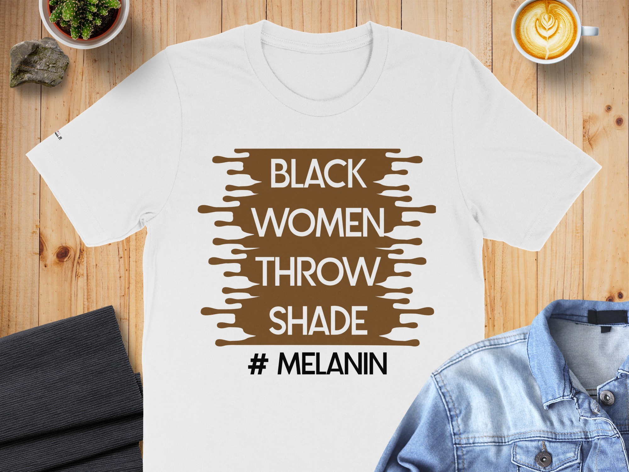 Inspiring Black Women Throw Shade Melanin T-Shirt - Image 12