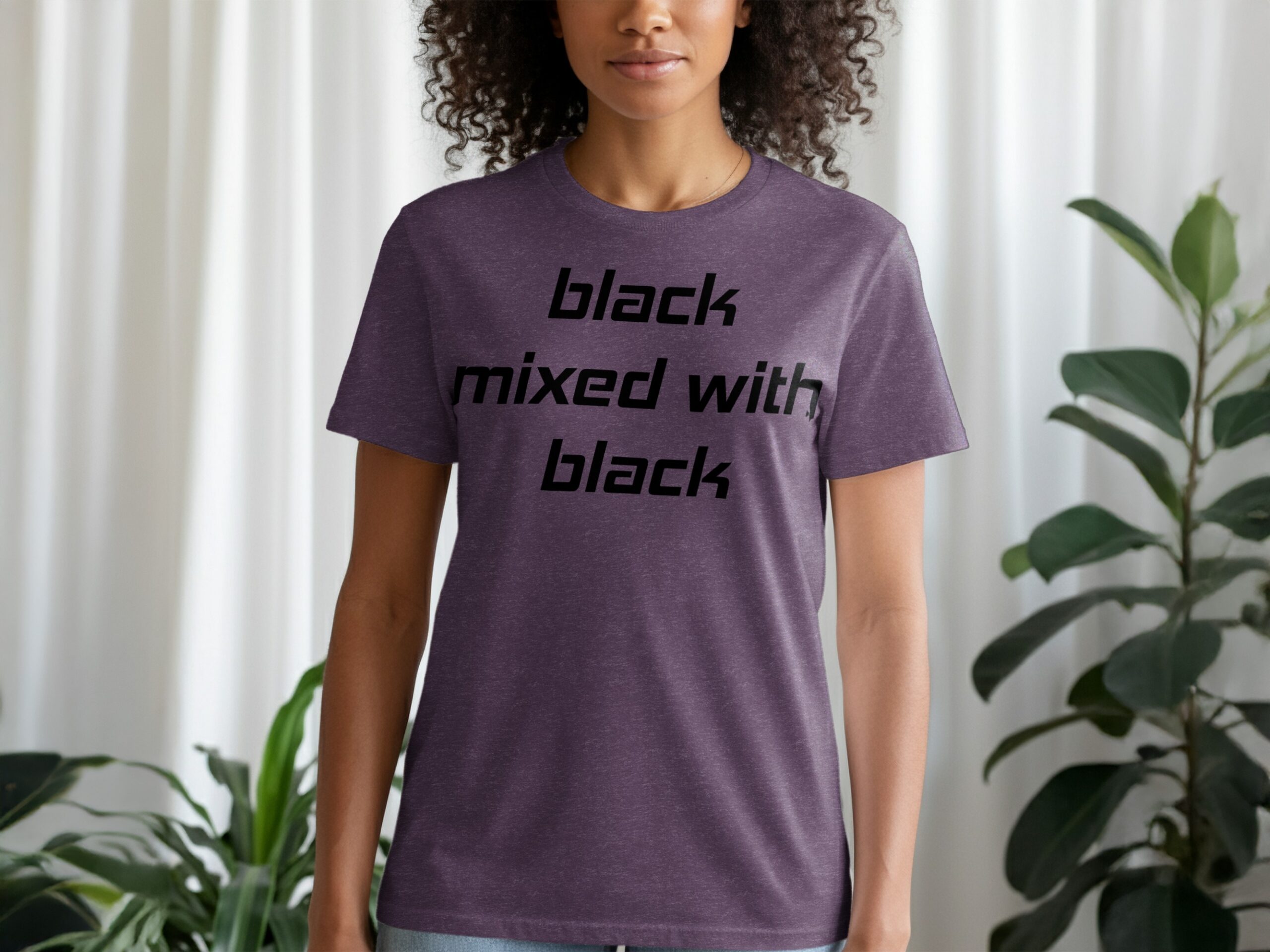 Black Mixed with Black Bold Graphic T-Shirt