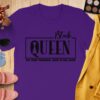 Black Queen Graphic Tee, Powerful Piece In Game Shirt, Unique Chess Inspiration Top, Eye-Catching Casual Wear, Trendy Queen Tee