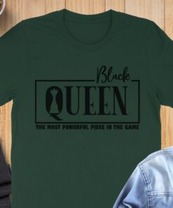 Alternative view of Black Queen Most Powerful Piece in the Game T-Shirts
